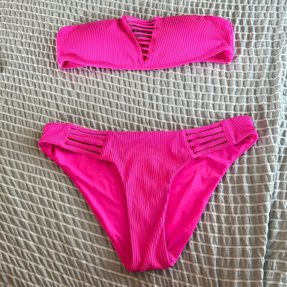 TiniBikini Ribbed Knit Strapless Bikini